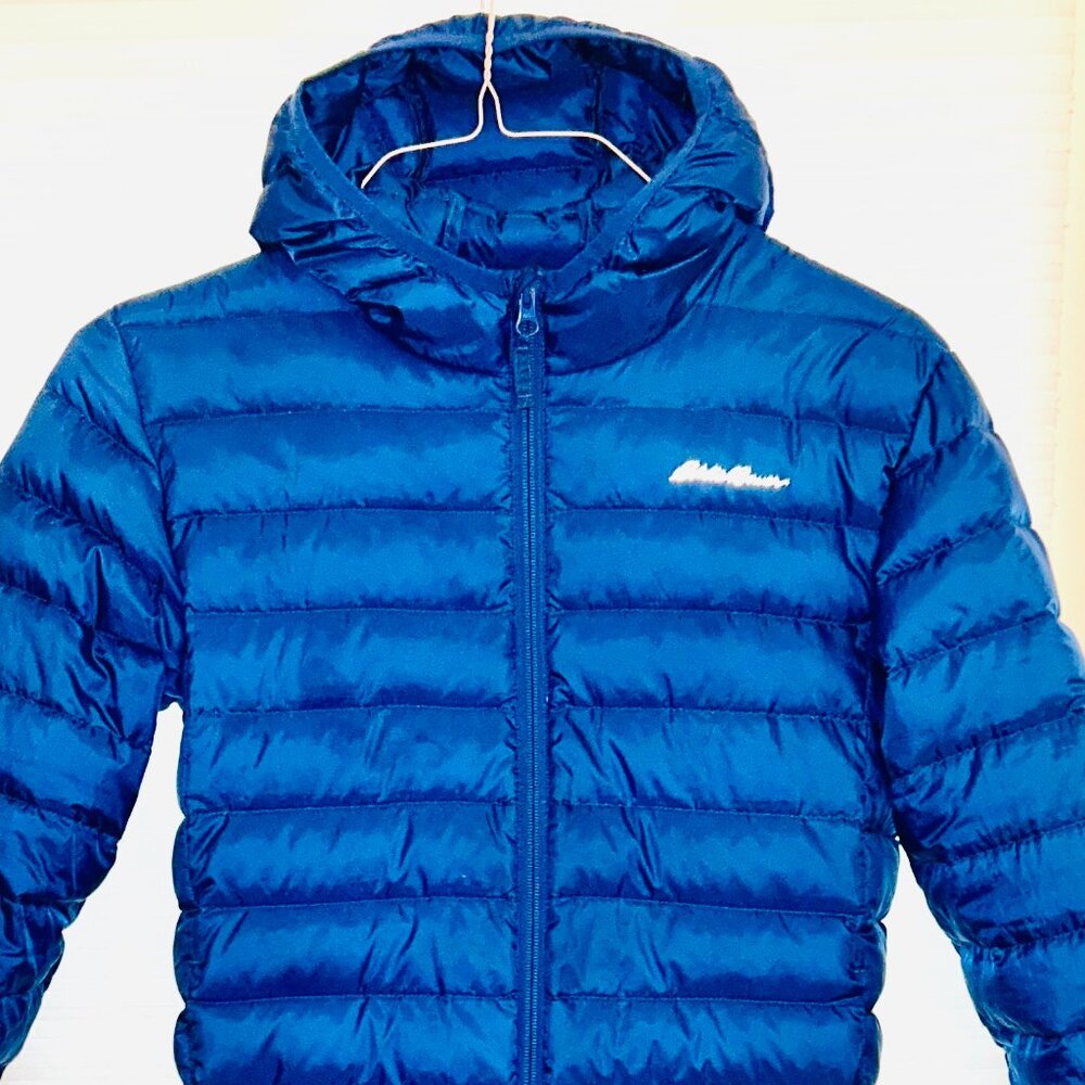 Eddie Bauer Weather Resistant Lightweight Hooded Down Jacket Boys' Size Large 14